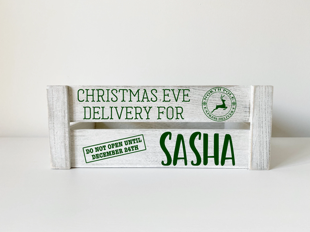 Decal Sticker for Christmas Eve Box // Personalised Christmas Eve Crate Decal // DIY Festive Gift Box For Children