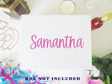 Load image into Gallery viewer, Personalised Vinyl Decal Name Sticker for Gift Box // Bridesmaid Proposal, Bridal Shower, Personalised Gift // Multiple Colour Choices
