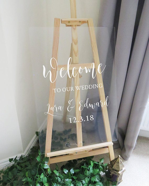 Vinyl Decal Sticker for DIY Wedding Welcome Sign // 11 inches/14.5 inches wide // Easy to Apply Wedding Sign Decal // Event Signage DIY