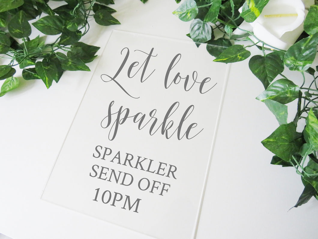 Vinyl Decal For Sparkler Send Off Sign // Let Love Sparkle Custom Sticker for A3 or A4 Wedding Sign // DIY Wedding Signage