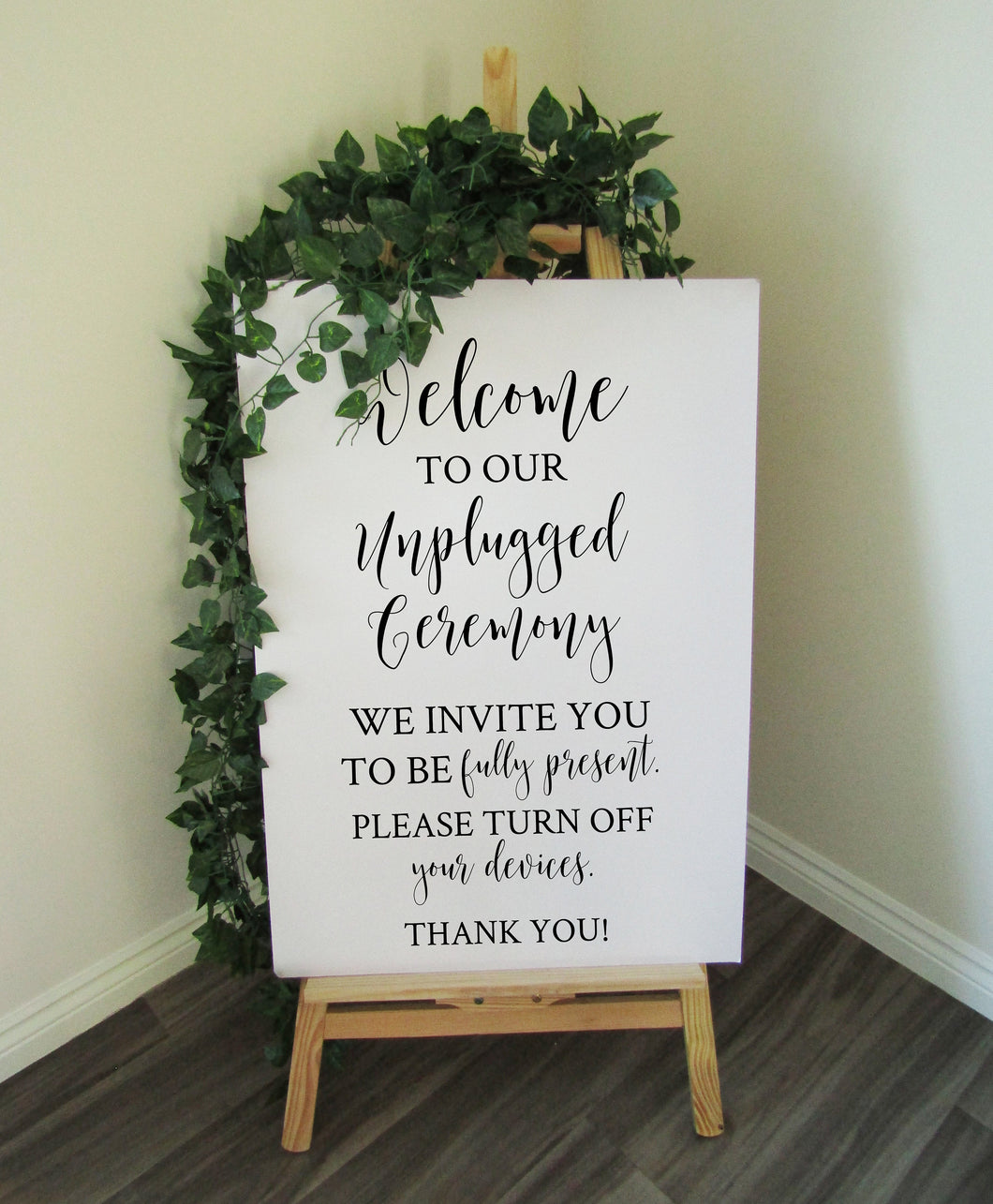 Vinyl Decal Unplugged Ceremony Wedding Welcome Sign // A3/A2 // DIY Ceremony Signage