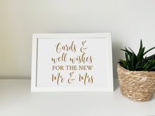 Load image into Gallery viewer, Vinyl Decal Sticker &#39;Cards &amp; Well Wishes&#39; for DIY Wedding Signage // A4/A3 // Easy to apply, make your own Ceremony Signage

