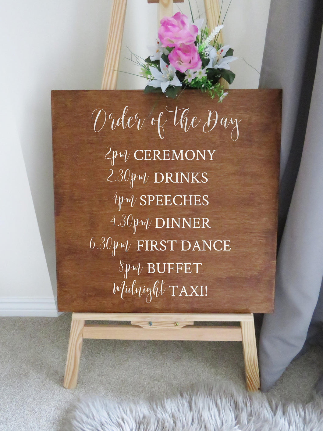 Vinyl Decal Sticker A2 Order of the Day // Easy to Apply Wedding Sign DIY // Ceremony Signage